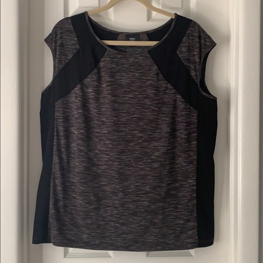 Mossimo black gray marled dress shirt top XL